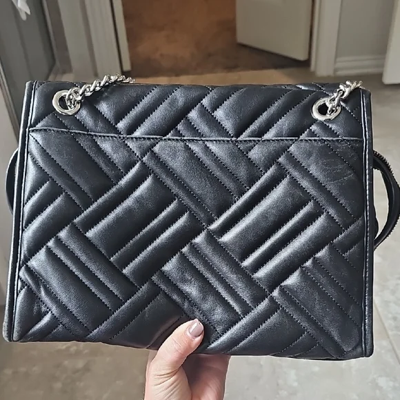 Michael Kors Black Geometric Quilted Shoulder Bag - Picture 4 of 16